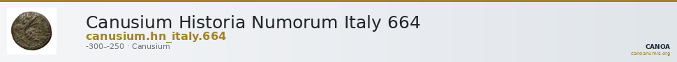 Canusium Historia Numorum Italy 664 — CANOA
