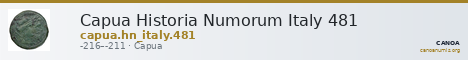 Capua Historia Numorum Italy 481 — CANOA