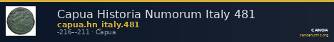 Capua Historia Numorum Italy 481 — CANOA