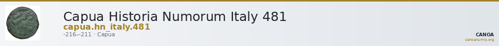 Capua Historia Numorum Italy 481 — CANOA