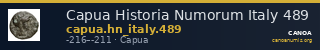 Capua Historia Numorum Italy 489 — CANOA