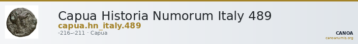 Capua Historia Numorum Italy 489 — CANOA