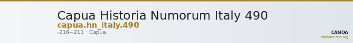 Capua Historia Numorum Italy 490 — CANOA