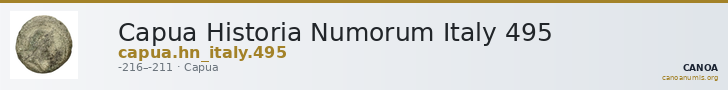 Capua Historia Numorum Italy 495 — CANOA