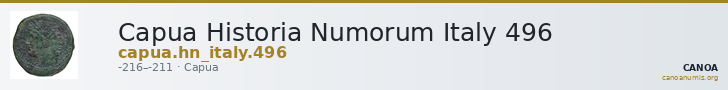 Capua Historia Numorum Italy 496 — CANOA