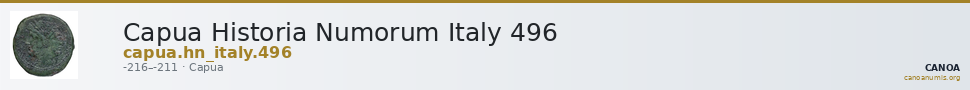 Capua Historia Numorum Italy 496 — CANOA