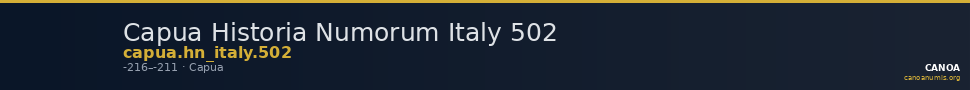Capua Historia Numorum Italy 502 — CANOA