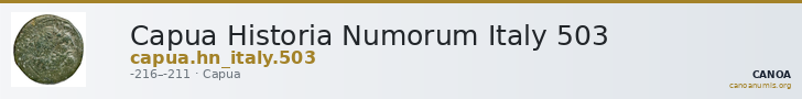 Capua Historia Numorum Italy 503 — CANOA