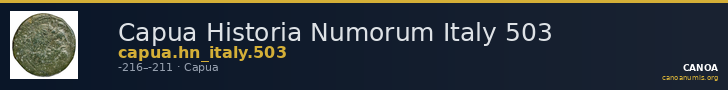 Capua Historia Numorum Italy 503 — CANOA