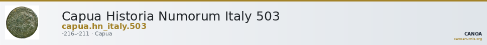 Capua Historia Numorum Italy 503 — CANOA