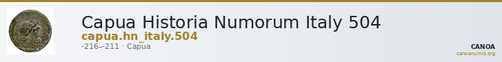 Capua Historia Numorum Italy 504 — CANOA