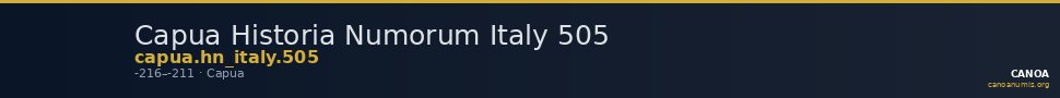 Capua Historia Numorum Italy 505 — CANOA