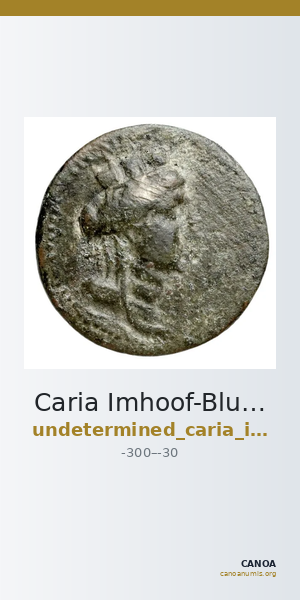 Caria Imhoof-Blumer 1883 p. 467, no. 53 — CANOA