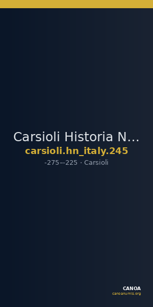 Carsioli Historia Numorum Italy 245 — CANOA