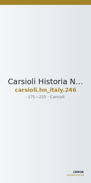 Carsioli Historia Numorum Italy 246 — CANOA