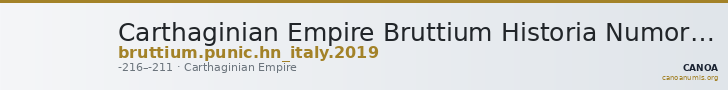 Carthaginian Empire Bruttium Historia Numorum Italy 2019 — CANOA