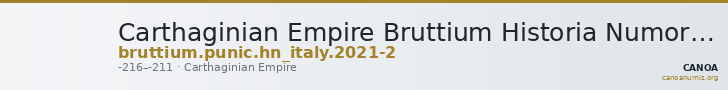 Carthaginian Empire Bruttium Historia Numorum Italy 2021-2 — CANOA