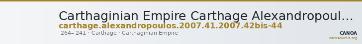 Carthaginian Empire Carthage Alexandropoulos 2007 41, 42bis-44 — CANOA