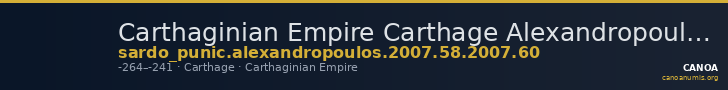 Carthaginian Empire Carthage Alexandropoulos 2007 58, 60 — CANOA
