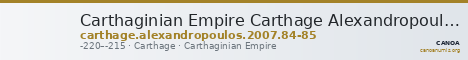 Carthaginian Empire Carthage Alexandropoulos 2007 84-85 — CANOA