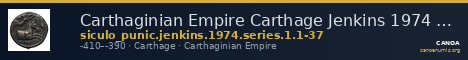 Carthaginian Empire Carthage Jenkins 1974 Carthage series 1, 1-37 — CANOA
