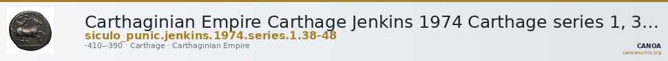 Carthaginian Empire Carthage Jenkins 1974 Carthage series 1, 38-48 — CANOA