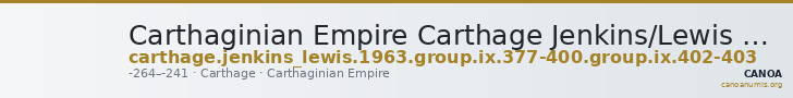 Carthaginian Empire Carthage Jenkins/Lewis 1963 group IX, 377-400, 402-403 — CANOA