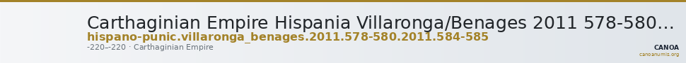 Carthaginian Empire Hispania Villaronga/Benages 2011 578-580, 584-585 — CANOA