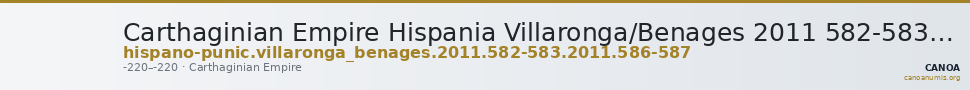 Carthaginian Empire Hispania Villaronga/Benages 2011 582-583, 586-587 — CANOA
