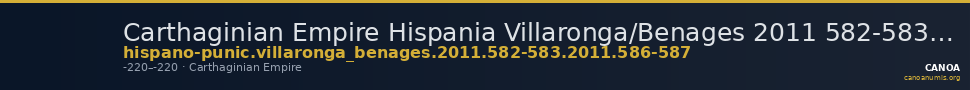 Carthaginian Empire Hispania Villaronga/Benages 2011 582-583, 586-587 — CANOA