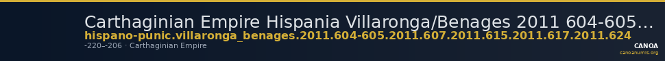 Carthaginian Empire Hispania Villaronga/Benages 2011 604-605, 607, 615, 617, 624 — CANOA
