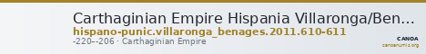 Carthaginian Empire Hispania Villaronga/Benages 2011 610-611 — CANOA