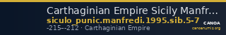 Carthaginian Empire Sicily Manfredi 1995 SIB 5-7 — CANOA