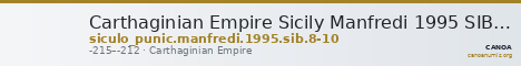 Carthaginian Empire Sicily Manfredi 1995 SIB 8-10 — CANOA