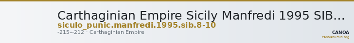 Carthaginian Empire Sicily Manfredi 1995 SIB 8-10 — CANOA