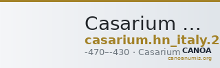 Casarium Historia Numorum Italy 2033 — CANOA