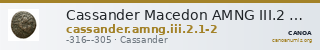 Cassander Macedon AMNG III.2 1-2 — CANOA