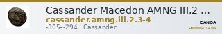 Cassander Macedon AMNG III.2 3-4 — CANOA