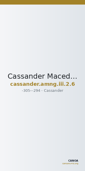 Cassander Macedon AMNG III.2 6 — CANOA