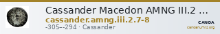 Cassander Macedon AMNG III.2 7-8 — CANOA