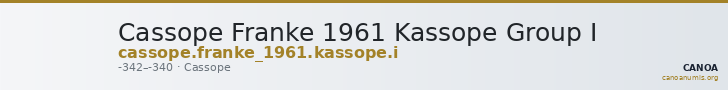 Cassope Franke 1961 Kassope Group I — CANOA