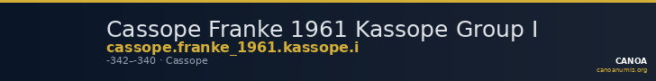 Cassope Franke 1961 Kassope Group I — CANOA