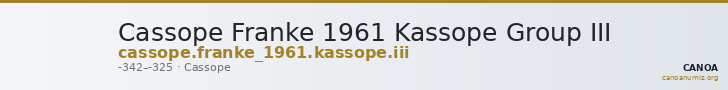 Cassope Franke 1961 Kassope Group III — CANOA