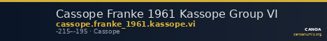 Cassope Franke 1961 Kassope Group VI — CANOA