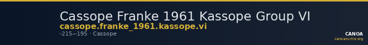 Cassope Franke 1961 Kassope Group VI — CANOA
