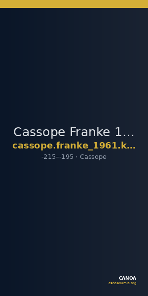 Cassope Franke 1961 Kassope Group VII — CANOA