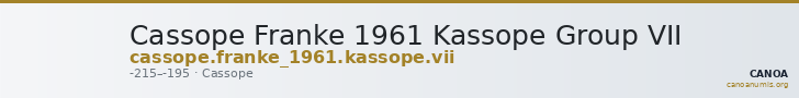 Cassope Franke 1961 Kassope Group VII — CANOA