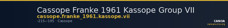 Cassope Franke 1961 Kassope Group VII — CANOA