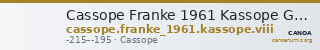 Cassope Franke 1961 Kassope Group VIII — CANOA