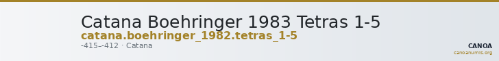 Catana Boehringer 1983 Tetras 1-5 — CANOA